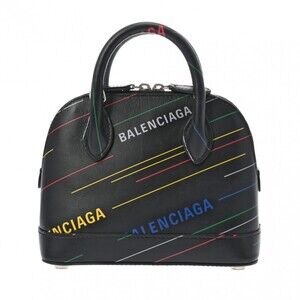 BALENCIAGA Ville Top Handle Bag XXS Black Multicolor Leather Handbag